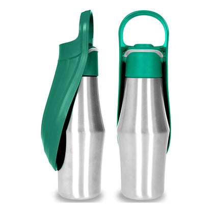 Portable Pet Water Bottle & Feeding Cup | 750ml Travel Set