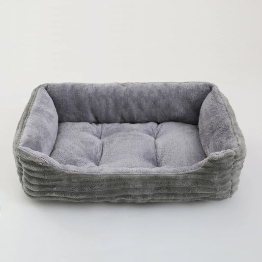 Square Plush Pet Sofa Bed – Kennel Cushion for Cats & Dogs