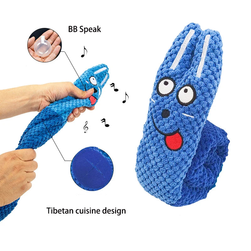 Plush Squeaky Puzzle Feeder Dog Toy – Interactive Snack-Hiding Toy for Dogs & Puppies