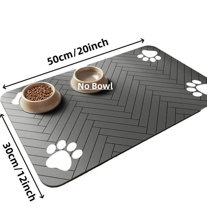Absorbent Pet Feeding Mat – Waterproof Rubber-Backed Quick-Dry Placemat for Dogs & Cats