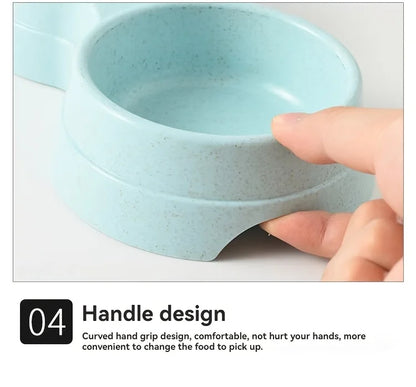 Dual Stainless Steel Pet Bowl – Non-Slip Double Food & Water Dish for Cats & Dogs
