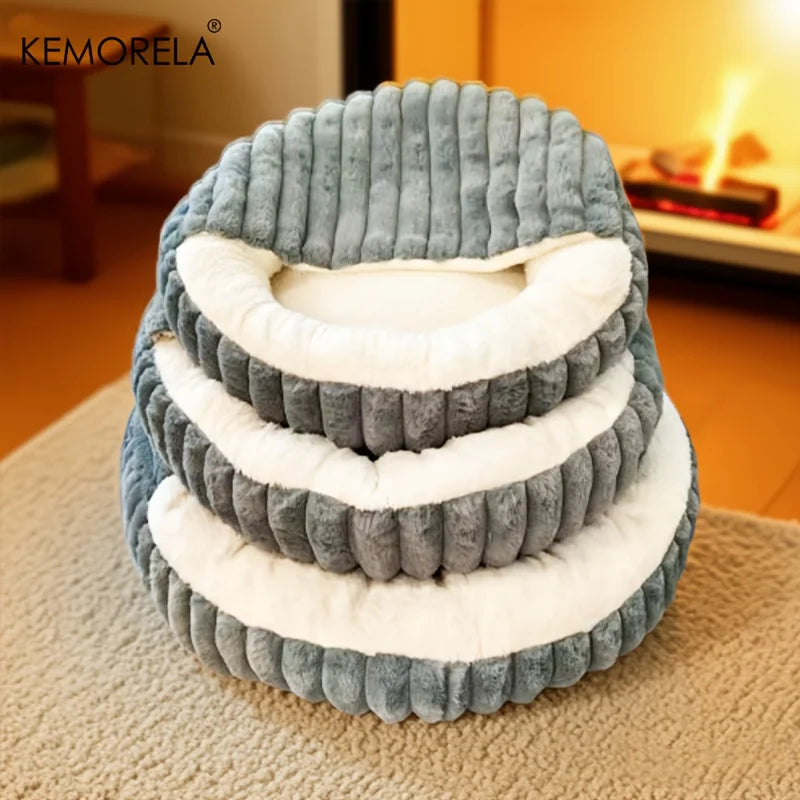 Cozy Hooded Cat Cave Bed – Warm Pet Nest with Non-Slip Bottom for Cats & Dogs