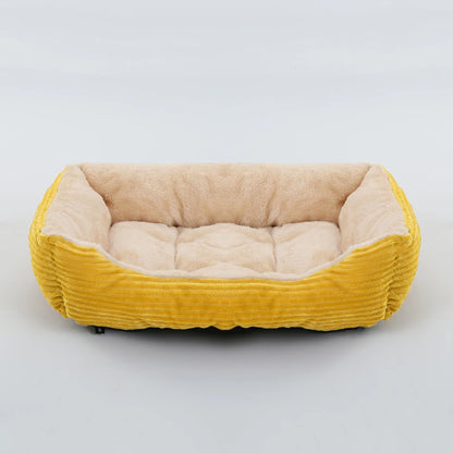 Square Plush Pet Sofa Bed – Kennel Cushion for Cats & Dogs