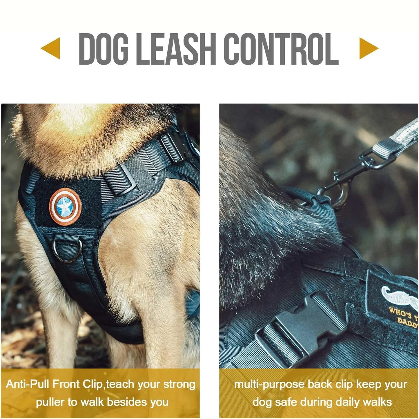 Tactical Dog Harness with Handle — No-Pull Service Vest