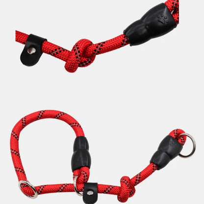 Reflective P-Chain Dog Collar — Adjustable Nylon