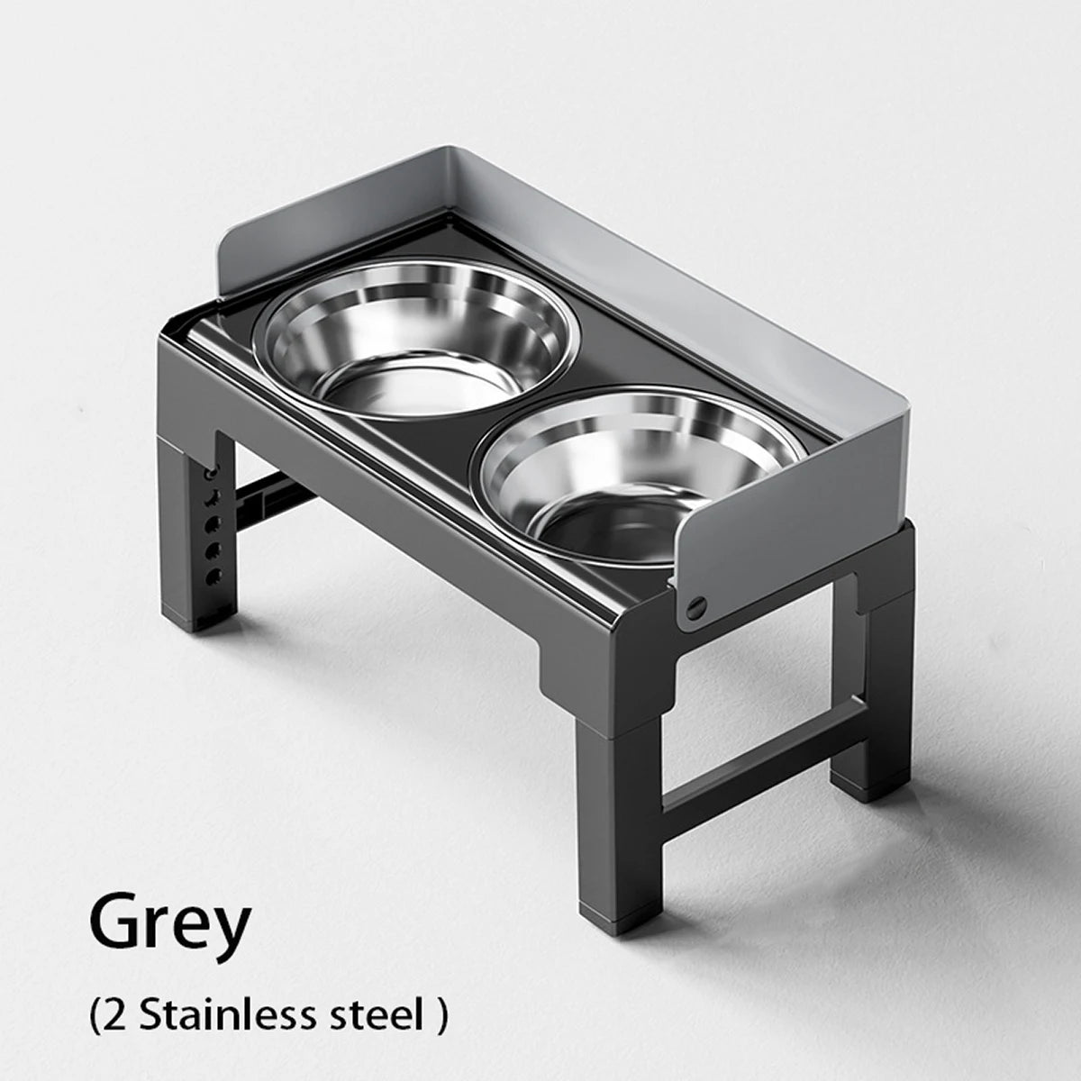 Elevated Adjustable Dog Bowl Stand – Double Stainless Steel Bowls for Small, Medium & Large Dogs