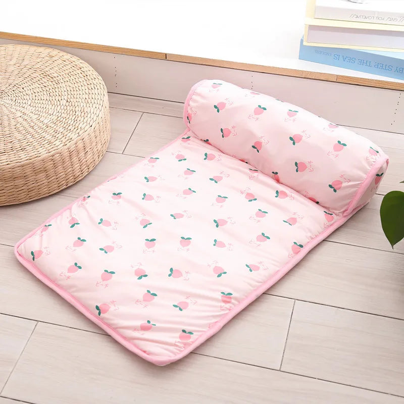 Pet Cooling Summer Mat | Breathable Ice Silk Cotton Pad for Dogs & Cats | S & L