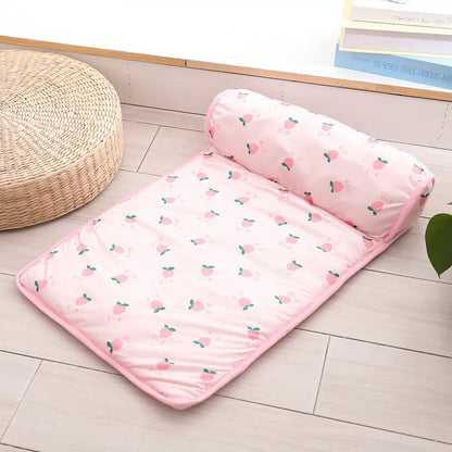 Pet Cooling Summer Mat | Breathable Ice Silk Cotton Pad for Dogs & Cats | S & L