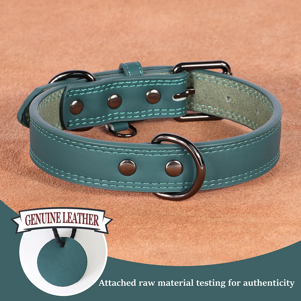 Real Leather Dog Collar — Soft, Durable & Adjustable