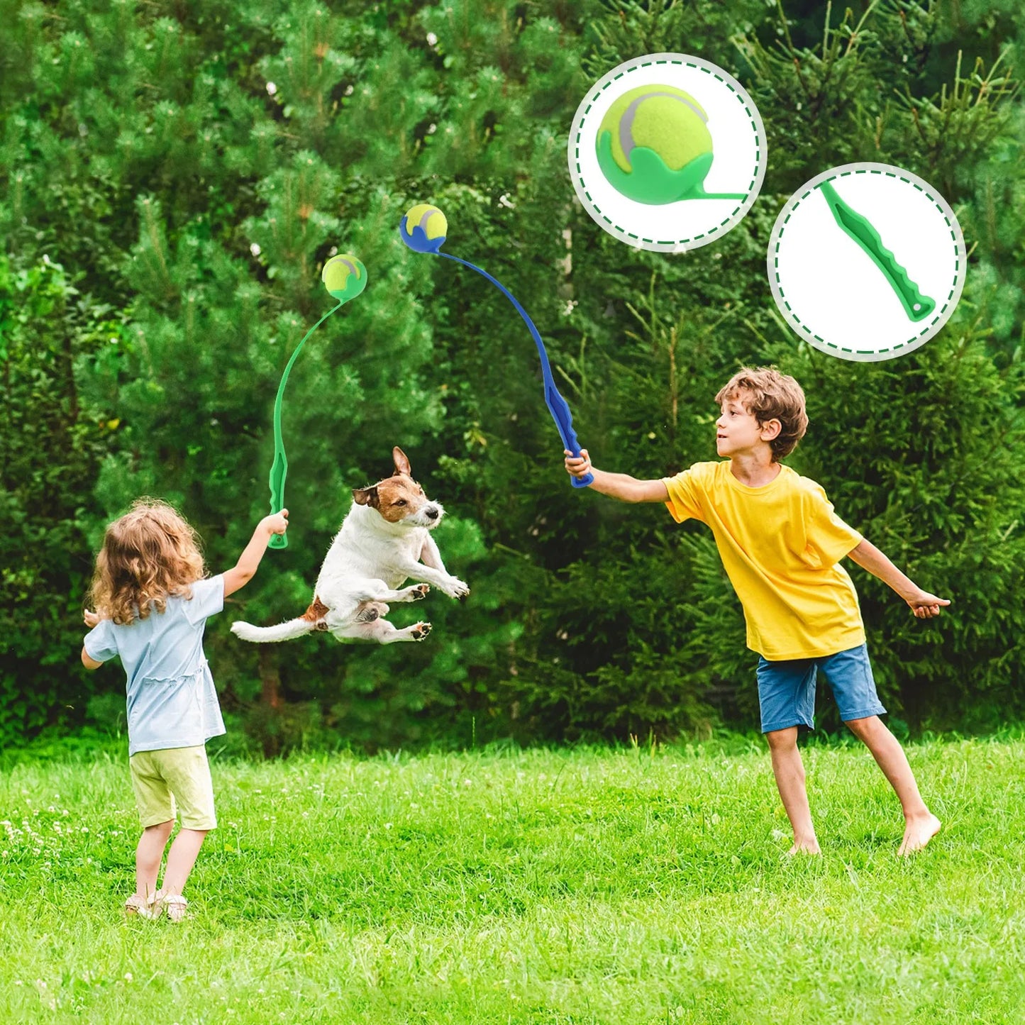 Dog Ball Thrower Stick | Outdoor Training & Play Toy with Tennis Ball