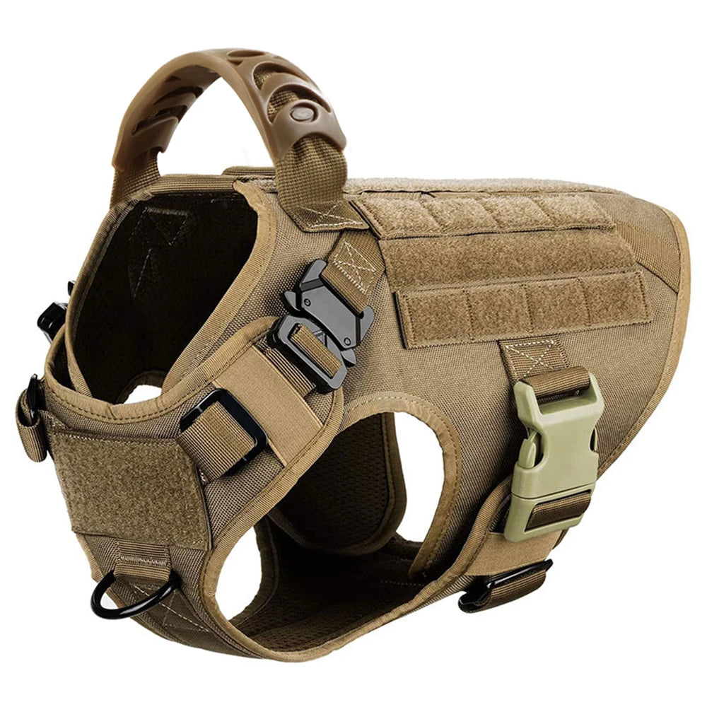 Military-Grade Tactical Dog Harness — Training Vest for Large Breeds