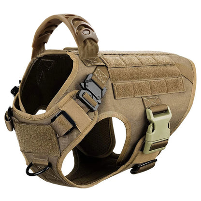 Military-Grade Tactical Dog Harness — Training Vest for Large Breeds