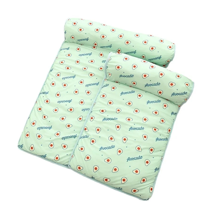 Pet Cooling Summer Mat | Breathable Ice Silk Cotton Pad for Dogs & Cats | S & L