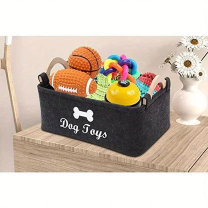 Felt Pet Toy Storage Box – Tidy Organiser for Dog & Cat Toys