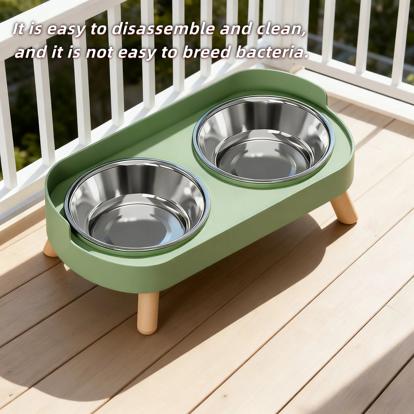 Stainless Steel Dog Bowl – 2-in-1 Food & Water, Anti-Tip Design