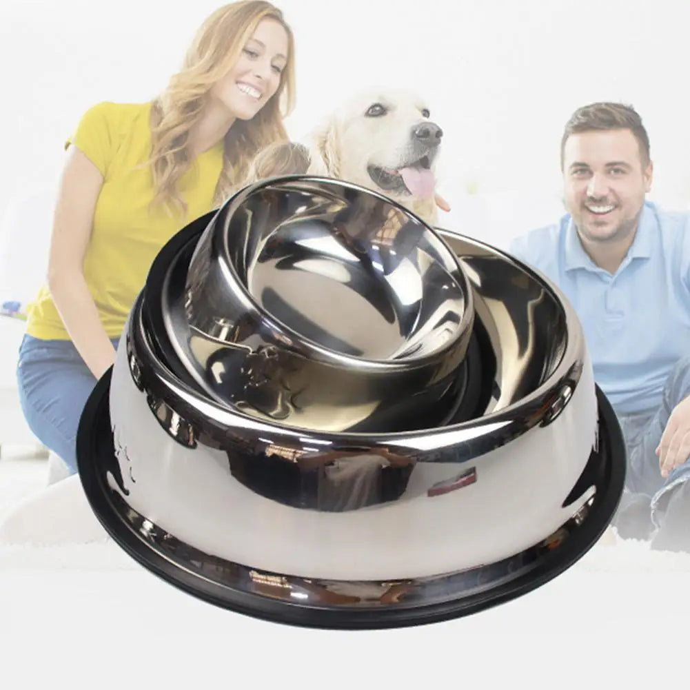 Stainless Steel Pet Bowl – Anti-Slip, Anti-Ant Food & Water Dish for Dogs & Cats
