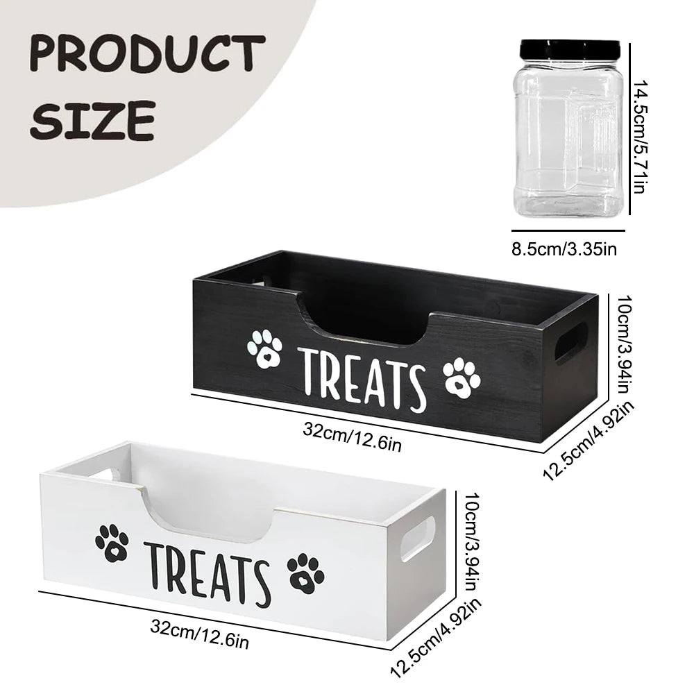 Pet Treat Storage Set – 3 Jars with Wooden Holder