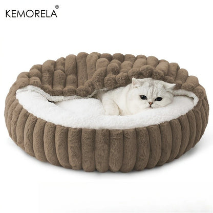 Cozy Hooded Cat Cave Bed – Warm Pet Nest with Non-Slip Bottom for Cats & Dogs