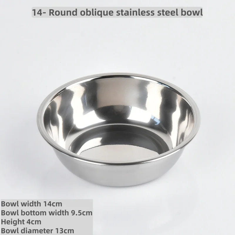Double Pet Bowl with Silicone Mat – Stainless Steel Slow Feeder for Dogs & Cats