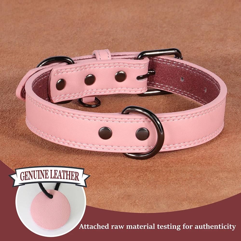 Real Leather Dog Collar — Soft, Durable & Adjustable