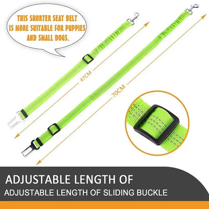 Reflective Dog Car Tether | Adjustable Safety Seat Belt Harness