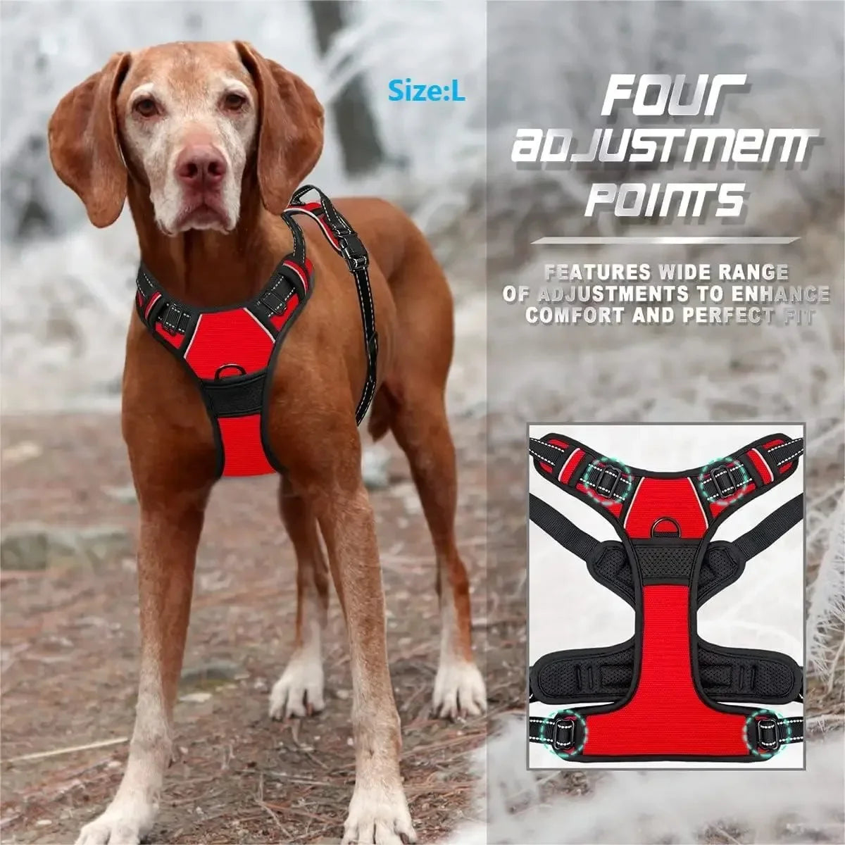 Dog Vest Harness – Lightweight Adjustable Collar & Harness Set for Small & Medium Dogs