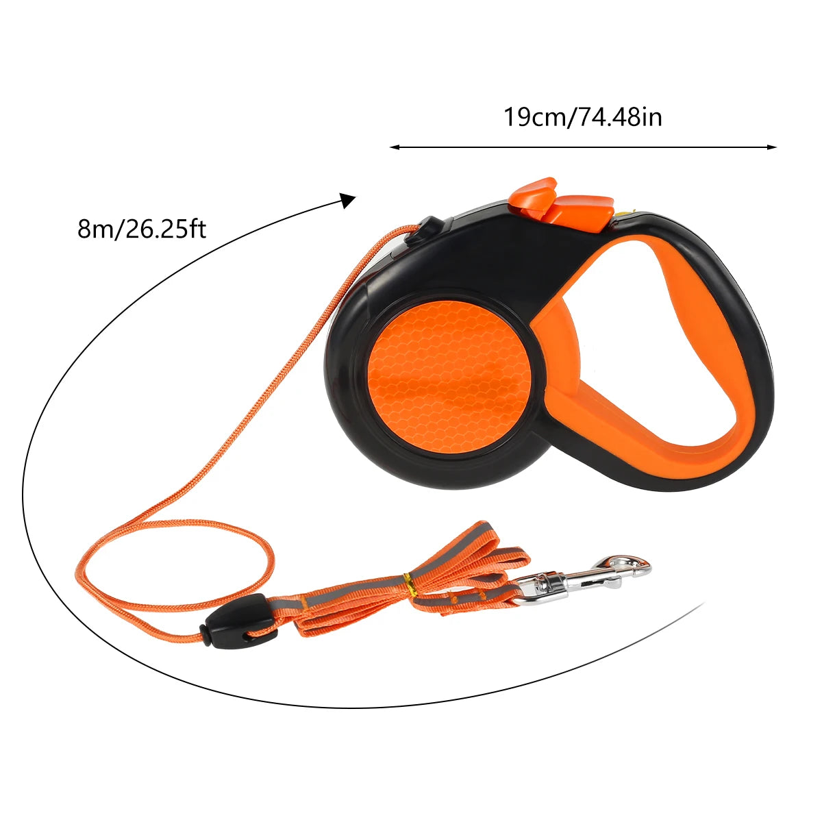 8M Retractable Dog Lead — Heavy Duty Walking Leash with Reflective Tape & Non-Slip Handle | Small, Medium & Large Dogs