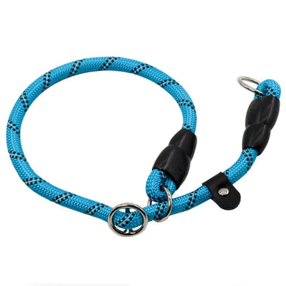 Reflective P-Chain Dog Collar — Adjustable Nylon