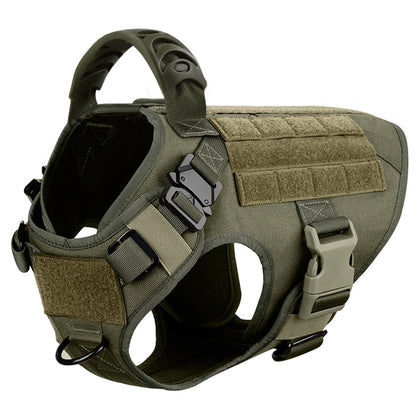 Military-Grade Tactical Dog Harness — Training Vest for Large Breeds