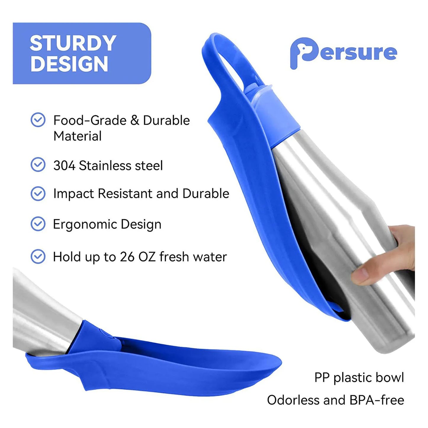 Portable Pet Water Bottle & Feeding Cup | 750ml Travel Set