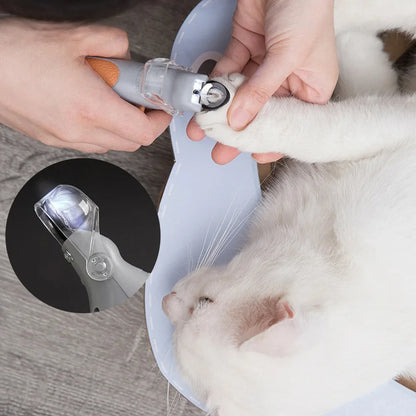 Pet Nail Scissors with LED Light – Half-Moon Blade for Cats & Dogs