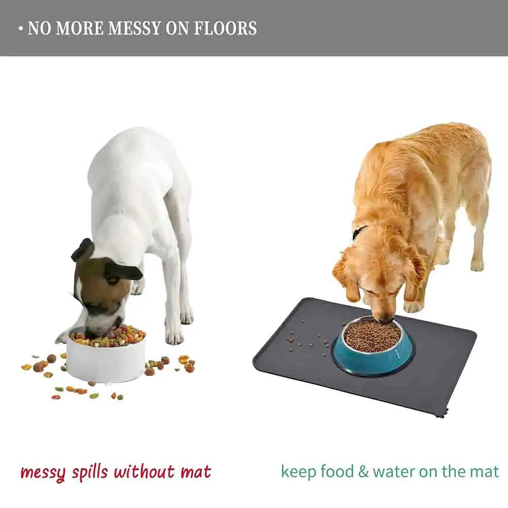 Waterproof Pet Feeding Mat – High Raised Edges Silicone Food Mat for Dogs & Cats