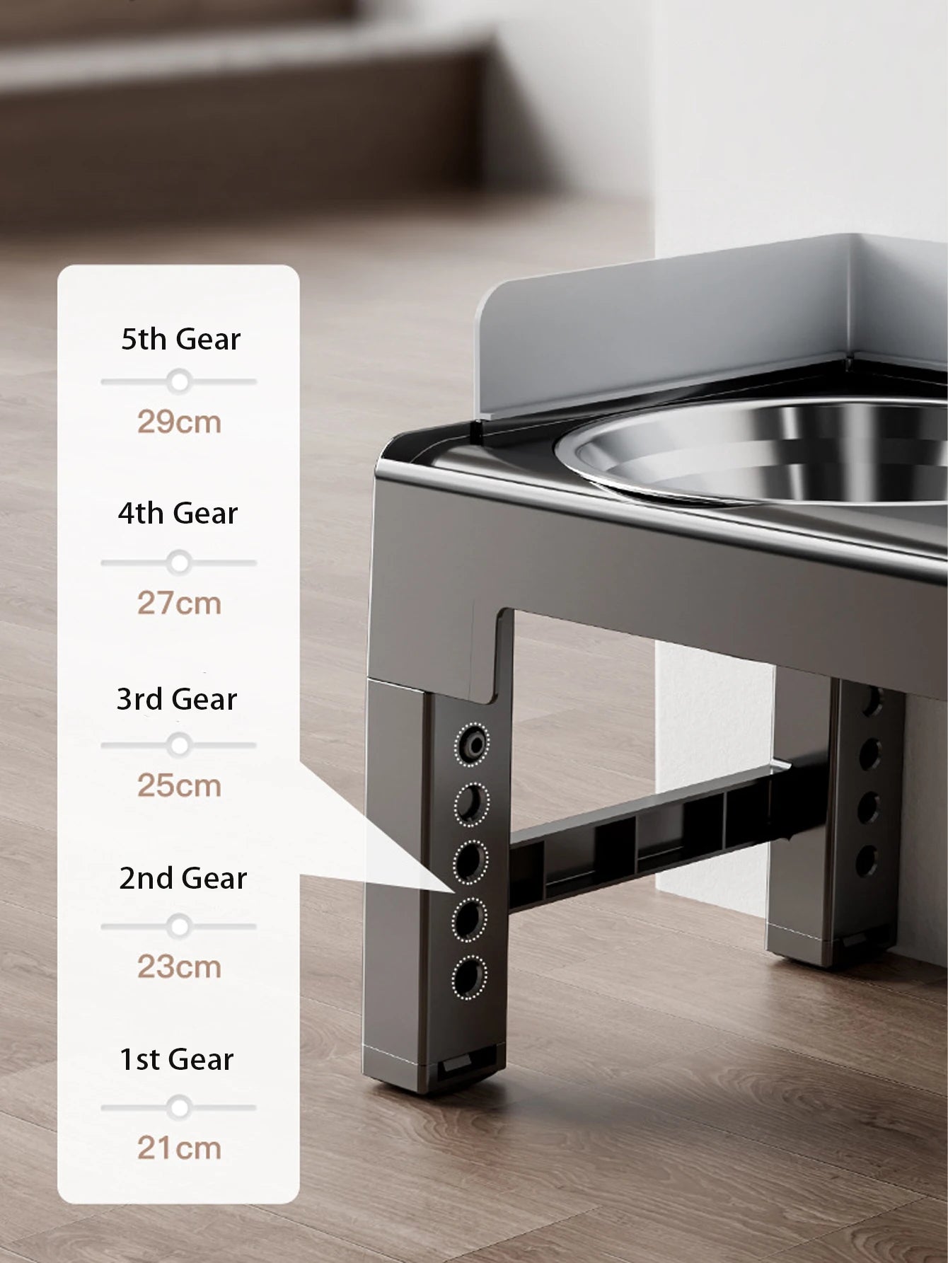 Elevated Adjustable Dog Bowl Stand – Double Stainless Steel Bowls for Small, Medium & Large Dogs