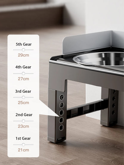 Elevated Adjustable Dog Bowl Stand – Double Stainless Steel Bowls for Small, Medium & Large Dogs