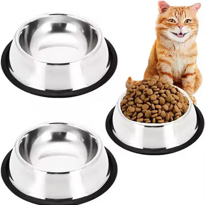Stainless Steel Pet Bowl – Anti-Slip, Anti-Ant Food & Water Dish for Dogs & Cats