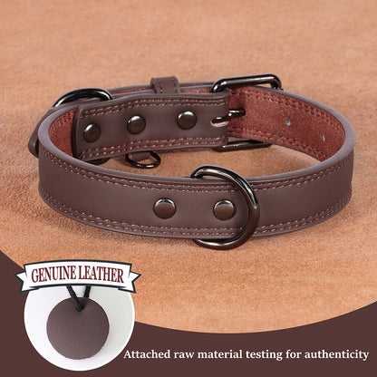 Real Leather Dog Collar — Soft, Durable & Adjustable