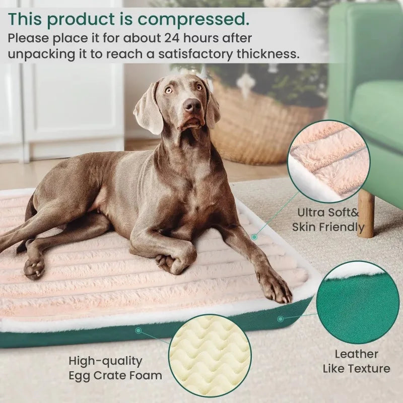 Plush Pet Bed with Removable Washable Cover – Memory Foam Mat for Dogs & Cats