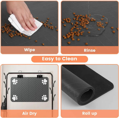 Absorbent Pet Feeding Mat – Waterproof Rubber-Backed Quick-Dry Placemat for Dogs & Cats