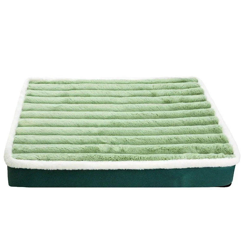 Plush Pet Bed with Removable Washable Cover – Memory Foam Mat for Dogs & Cats