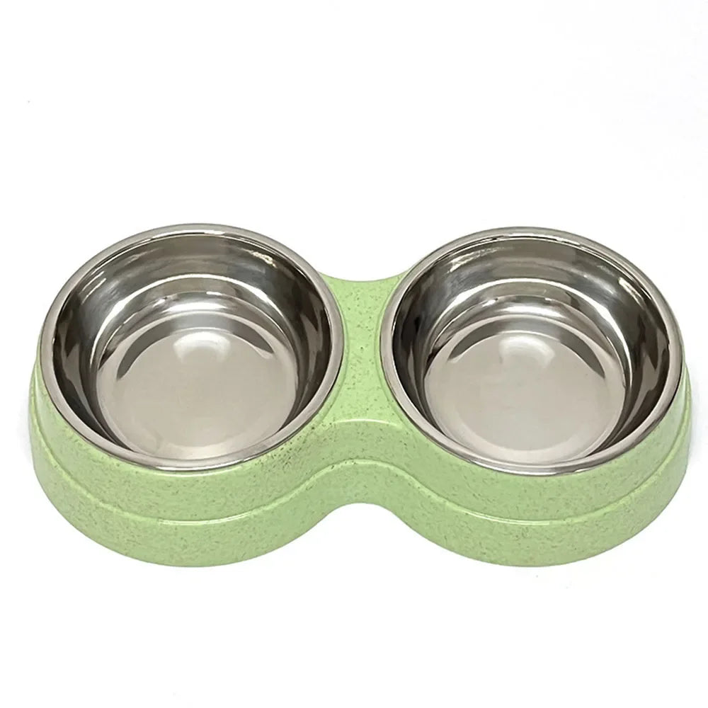 2-in-1 Dual Pet Bowl – Food & Water Feeder for Cats, Puppies & Small Dogs