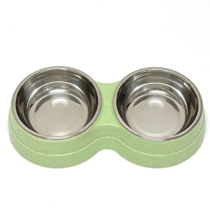 2-in-1 Dual Pet Bowl – Food & Water Feeder for Cats, Puppies & Small Dogs
