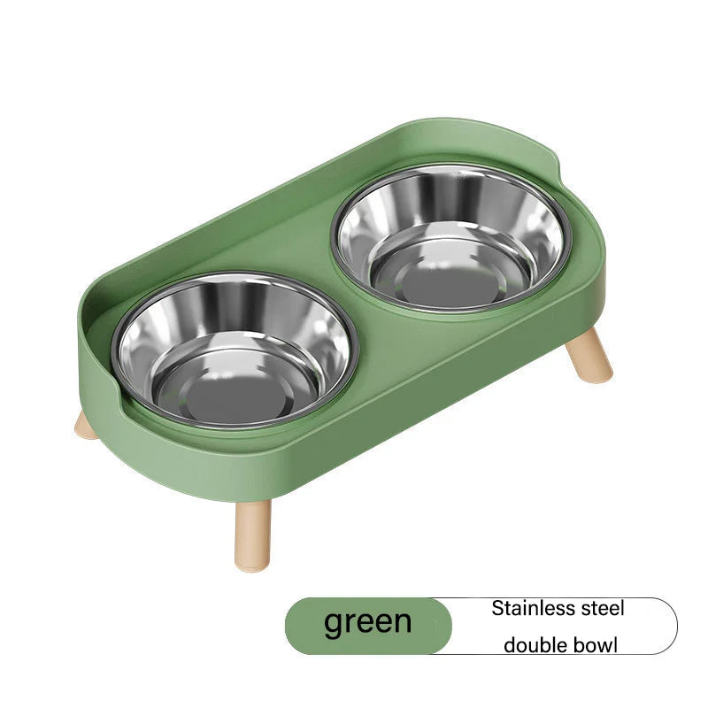 Stainless Steel Dog Bowl – 2-in-1 Food & Water, Anti-Tip Design