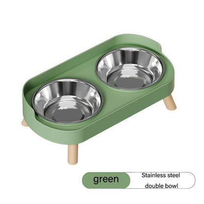 Stainless Steel Dog Bowl – 2-in-1 Food & Water, Anti-Tip Design