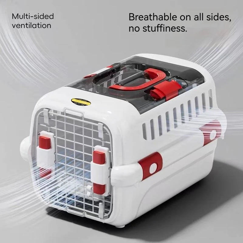 Portable Hard-Shell Pet Carrier | Drop-Resistant Travel Cage & Bed