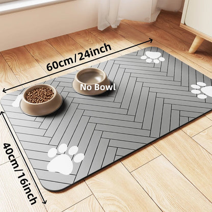 Absorbent Pet Feeding Mat – Waterproof Rubber-Backed Quick-Dry Placemat for Dogs & Cats