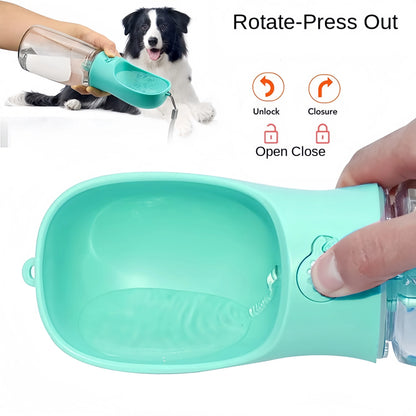 Portable Pet Travel Water Bottle | Food Grade with Snack Dispenser