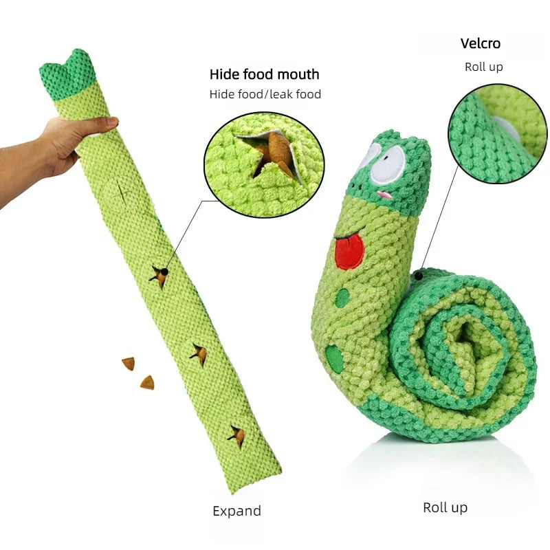 Plush Squeaky Puzzle Feeder Dog Toy – Interactive Snack-Hiding Toy for Dogs & Puppies