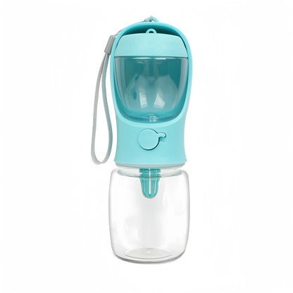 Portable Pet Travel Water Bottle | Food Grade with Snack Dispenser