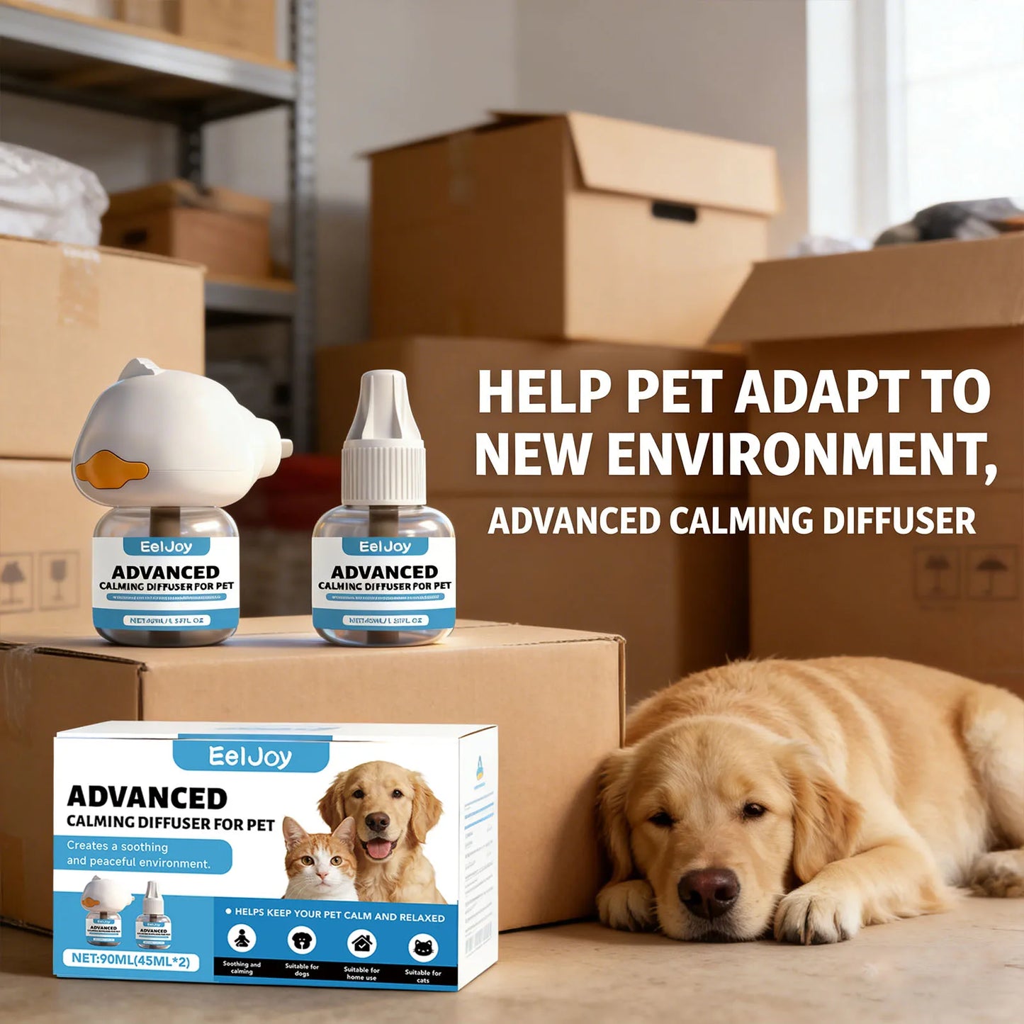Pet Comfort Diffuser Kit – Soothing Liquid for Dogs & Cats