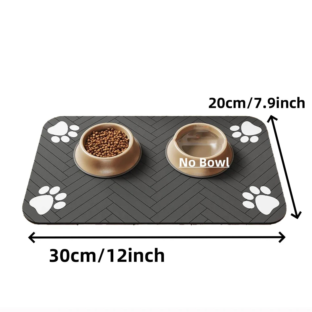 Absorbent Pet Feeding Mat – Waterproof Rubber-Backed Quick-Dry Placemat for Dogs & Cats